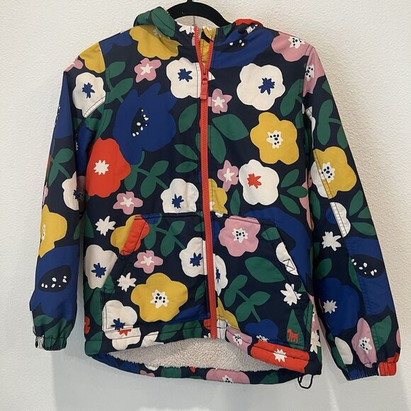 Mini Boden Coat Sherpa LinedJacket Floral Girls Size 11-12 Years